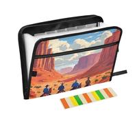 File Folder Expandable 13 Pockets A4 Letter Size Folders for School with Zipper Closure for Doctor School Supplies Organizer Four Traversing The Arid Western Landscape