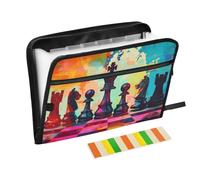 File Folder Expanding 13 Pockets A4 Letter Size with Zipper Closure for Office Supply Chess Set organizador