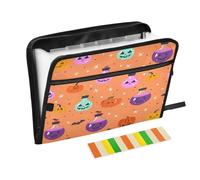 File Folder Jacket 13 Pockets A4 Letter Size with Zipper Closure for School Home Office Classroom October Magic Floating Potion Colorful carpeta de