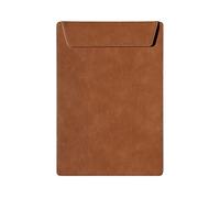 File Folder Leather Conference Pad A4 Business Folder with Hidden Pen Insert Multifunctional Clipboard for Office, Schools(Bruin)