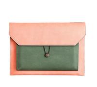 File Folder Leather File Bag A4 Paper Folder Information Business Briefcase Bill Storage(Pink)
