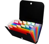 File Folder Mini Button Organ Bag A6B8 Multi Layer Document Pouch Game Driving Licence Coin Coin Bank Card Storage Bag(Black 1)