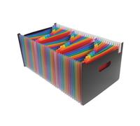 File Folder Multi-Functional Student Office PP Multi-Layer Organ Pack Data Bag Colourful Exam Paper Holder Folder Desktop Organiser(170x33x23.5cm)