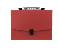File Folder Portable 13 Pockets A4 Size Expanding Folder Paper Document Storage Bag Office Student School(Red)