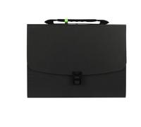 File Folder Portable 13 Pockets A4 Size Expanding Folder Paper Document Storage Bag Office Student School(Black)