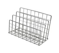 File Folder Sorter Iron Desk Bookshelf for Hold Heavy Books Shelves Document Black 23x12x15.5cm
