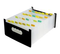 File Folder Standing A6 Organ Bag Multi-Layer Folder Small Single Document Storage Bag Hotel Small Ticket Classification Bag(Noir)