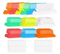 File Folder Tabs, 60 Sets Multicolor Hanging File Folder Tabs with 120 Sets Inserts for Hanging Folders, 2 Inch Clear Plastic Hanging File Tabs for Quick Identification