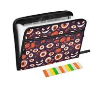 File Folders 13 Pockets A4 Letter Size Plastic Organizer with Zipper Closure for Librarian Stationery Organizer Supplies Halloween Bloody Scary Eyes Pumpkins