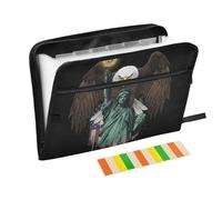 File Folders Expanding 13 Pockets A4 Letter Size Organizer Folder with Zipper Closure for Nurse Office Papers Organizer The Statue of Liberty Bitcoin Bird