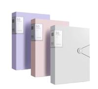 File Folders Folder with Plastic Sleeves -3 Pack Art Portfolio Folder with 60 Pages Display Book for Students Folders(Light)