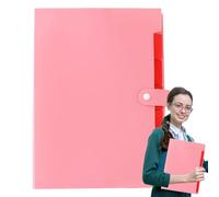 File Folders - Paper Organizer - A4 Size Portable Multifunction File Folder with Color Labels and 7 Pockets for Home Business Document Bill Receipt Management Supplies