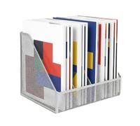 File Holder For Desk - 4 Compartments Metal Vertical Divided Folder, Office