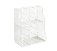 File Holder for Desk, Double Tier Metal Space Saving Vertical Desktop File Holder Portable Style Practical Daily Accessory Reliable Solution, for Notebook Paper Document Mail Binder Home