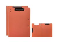 File Holder Organizer 2 Piece Folder with Double Clip Office Supplies A4 Writing PadFile Information Expansion Pocket(Orange)