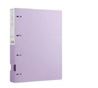 File Holder Organizer A4 Binder D-Type Punch Folder Office Storage File Ring Test Paper Data 4 Hole Learning Supplies Expansion Pocket(Purple)