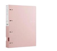 File Holder Organizer A4 Binder D-Type Punch Folder Office Storage File Ring Test Paper Data 4 Hole Learning Supplies Expansion Pocket(Pink)