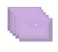 File Holder Organizer A4 Button File Bag Student Test Paper Transparent Document Storage Office Data Contract Folder Snap Pouch Expansion Pocket(Purple)