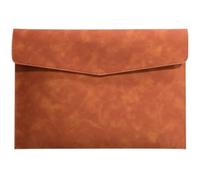 File Holder Organizer A4 Leather File Folder Simple Big Capacity Document Bag Fashion Briefcase Data Contract Bill Office Paper Organizer Expansion Pocket(Bruin)