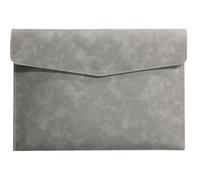 File Holder Organizer A4 Leather File Folder Simple Big Capacity Document Bag Fashion Briefcase Data Contract Bill Office Paper Organizer Expansion Pocket(Gris)