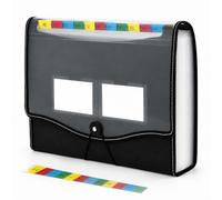 File Organiser, 13 Pockets Expanding File Folder, A4 Document Organiser, Accordion File Folder, Folders for Paperwork with Colored Tags for Home, Office, and School