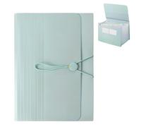 File Organiser A4, Rainbow Document Box, 26 Compartment File Folder, Document Organiser, Expanding File Folders, Clear Inserts, Large Capacity, Pockets Filing Box (Light Green)