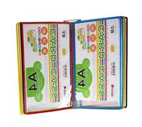 File Organiser, Metal 10 Display Pockets, 20 Sheet Capacity, for Office/Home Storing and Displaying A4 Documents