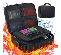 File Storage Box Fireproof Document Bag Organizer with Safe Code Lock Large Capacity Multi-Layer File Storage, Money, Documents, Jewelry, Zipper Closure for Maximum Protection, Diploma(Black)