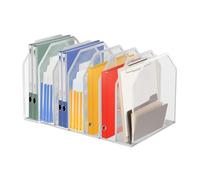 File Storage Rack - Metal Organizer, Sturdy Stand, Vertical Desk Stand | Office Hardware, Study Accessory for Men to Organize Books Inside, Seven Grids, Consulte la descripción