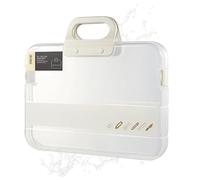 File Tote Bag - A4 Portable Clear Bag, Document Box with Handle Finish, 36.7x5.5x26cm Compact Size + Waterproof Design, Polystyrene- for Home & Travel