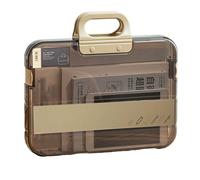 File Tote Bag - A4 Portable Clear Bag, Document Box with Handle Finish, 36.7x5.5x26cm Compact Size + Waterproof Design, Polystyrene- for Home & Travel