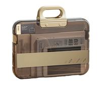 File Tote Bag,A4 Waterproof Clear Organizer Bag,Document Storage Box with Handle | for Travel Business Work School Passport Certificate Receipt Laptop Tablet