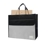 File Tote Bag, File Storage Bag - A3 Document Storage Bag - Lightweight File Bag for Notebooks, Pens, Magazines, Posts and News., Black/White, Consulte la descripción