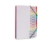 File Wallets A4 Letter Size, Multicolor 12 Pocket Expanding Project Sorter Heavy Duty Monthly Plastic Expandable Folder Organizer(White)