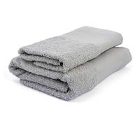Filet Ago.fil S.r.l. Embroidered Towel Set (1+1) Pair of 100% Cotton, Grey, 60 x 105 - 40 x 60 cm