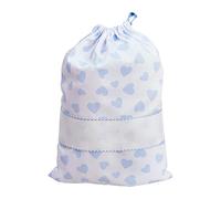 FILET - Baby Carrier Bag with Drawstring Closure for Embroidery, Made of Printed Pique Cotton, 100% Made in Italy, Hearts Sky Pattern