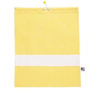 Filet Filet - Yarn-Dyed Plaid Nursery Bag with Aida Embroidery, Yellow and White - 45g