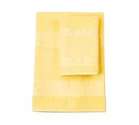 FILET - Guest Towel Set with Aida Insert for Embroidery, Made of 100% Cotton Terry Towelling, Soft and Absorbent, Gentle on The Skin, 100% Made in Italy, Solid Colour, Yellow