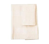 FILET - Guest Towel Set with Aida Insert for Embroidery, Made of 100% Cotton Terry Towelling, Soft and Absorbent, Gentle on The Skin, 100% Made in Italy, Solid Colour, Ivory