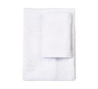 FILET - Guest Towel Set with Aida Insert to Embroider, Made of 100% Cotton Terry Towelling, Soft and Absorbent, Skin-Friendly, 100% Made in Italy, Solid Colour, White
