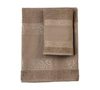 FILET - Guest Towel Set with Aida Insert to Embroider, Made of 100% Cotton Terry Towelling, Soft and Absorbent, Skin-Friendly, 100% Made in Italy, Solid Colour, Rope Colour, One Size, (AMVR12)