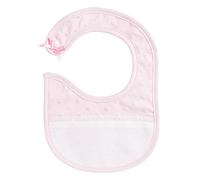 Filet - Soft 3D Polka Dot Fabric Bib with Aida Pocket for Embroidery, Strap Closure, Ideal for Newborns, 100% Made in Italy, Pink and White, pink, One Size