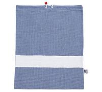 Filet Yarn-Dyed Checked Nursery Bag with Aida Embroidery, Blue and White, Cotton, 42 cm x 0.5 cm x 34 cm