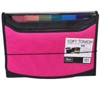 Filexec acolchado lona Ventana clasificadora de tacto Suave, 13 Bolsillos, 1 Pack, Color rosa (46222 - 3)