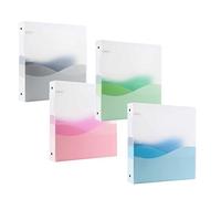 filexec Products Wave, 3-Ring Binder, 2" Capacity, 3-Interior Pockets, Assorted Pack of 4 (50644-6449)