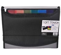 Filexec Soft Touch Padded Canvas Window Expanding File, 13 Pockets, 1 Pack, Black (46227-8)