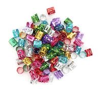 FILFEEL 100Pcs Hair Braid Cuffs Dreadlocks Beads Metal Clips Adjustable Hair Decoration with Exquisite Patterns for Women Girls Braiding Hairstyles (Colorful)