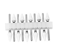 FILFEEL 10pcs Ceramic Nail Drill Bits Set Cuticle Remover for Polish Dead Skin Removal Shaping Smoothing Polishing with Holder for Home Salon Artist Novice Left and Right Hands (Black)