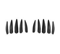 FILFEEL 10Pcs Witch False Nail Tips Artificial Nails for Halloween Cosplay Costume Parties (Black)