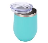 FILFEEL 12oz Stainless Steel Stemless Glass with Double Wall Insulation, Straw Hole Lid for Versatile Beverages - Red (Mint Green)